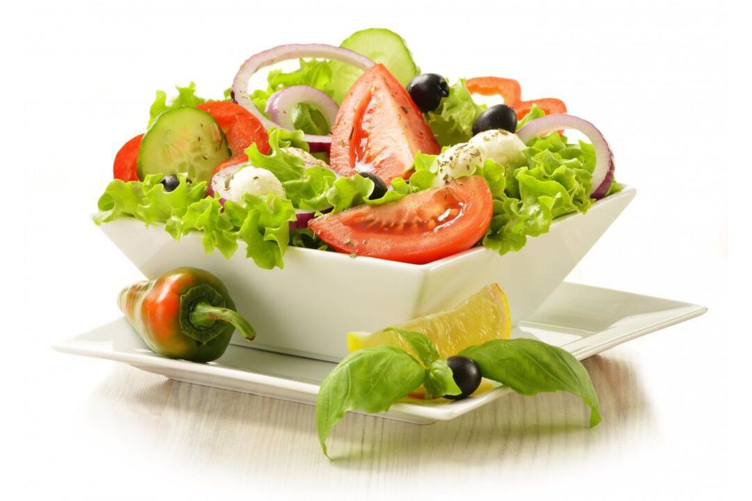 On the vegetable days of the chemical diet, you can make delicious salads
